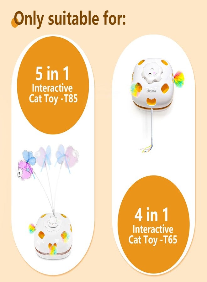 ORSDA 12PCS Replacement 5 in 1 Interactive Kitten Toys for Indoor Cats with Multicolor Feather Refill, Mylar Crinkle Balls, Spin Flying Butterfly for Indoor Exercise (Only Suitable for T85) - Image 2