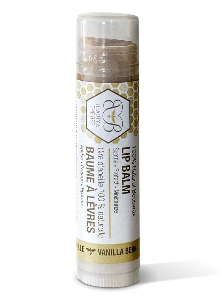 beauty and the bee Lip Balm Vanilla Bean Beeswax Lip Balm (5 ml) – Natural Beeswax Lip Balm for Extra Protection and Moisture, Ideal for Dry, Chapped Lips in Cold, Windy, and Dry Weather Conditions  - Image 1