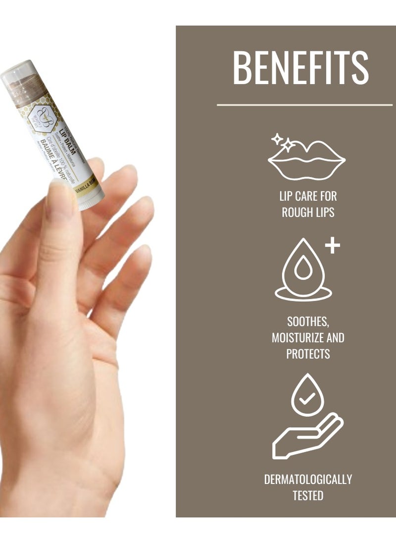 beauty and the bee Lip Balm Vanilla Bean Beeswax Lip Balm (5 ml) – Natural Beeswax Lip Balm for Extra Protection and Moisture, Ideal for Dry, Chapped Lips in Cold, Windy, and Dry Weather Conditions  - Image 3