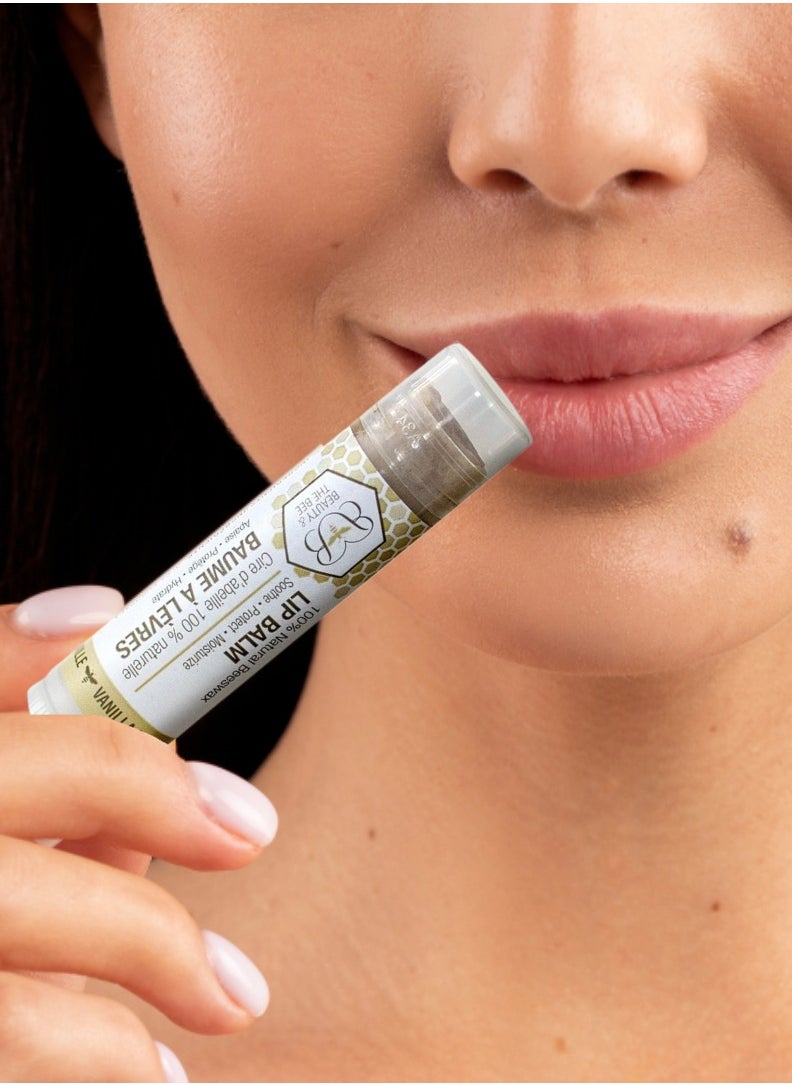 beauty and the bee Lip Balm Vanilla Bean Beeswax Lip Balm (5 ml) – Natural Beeswax Lip Balm for Extra Protection and Moisture, Ideal for Dry, Chapped Lips in Cold, Windy, and Dry Weather Conditions  - Image 4