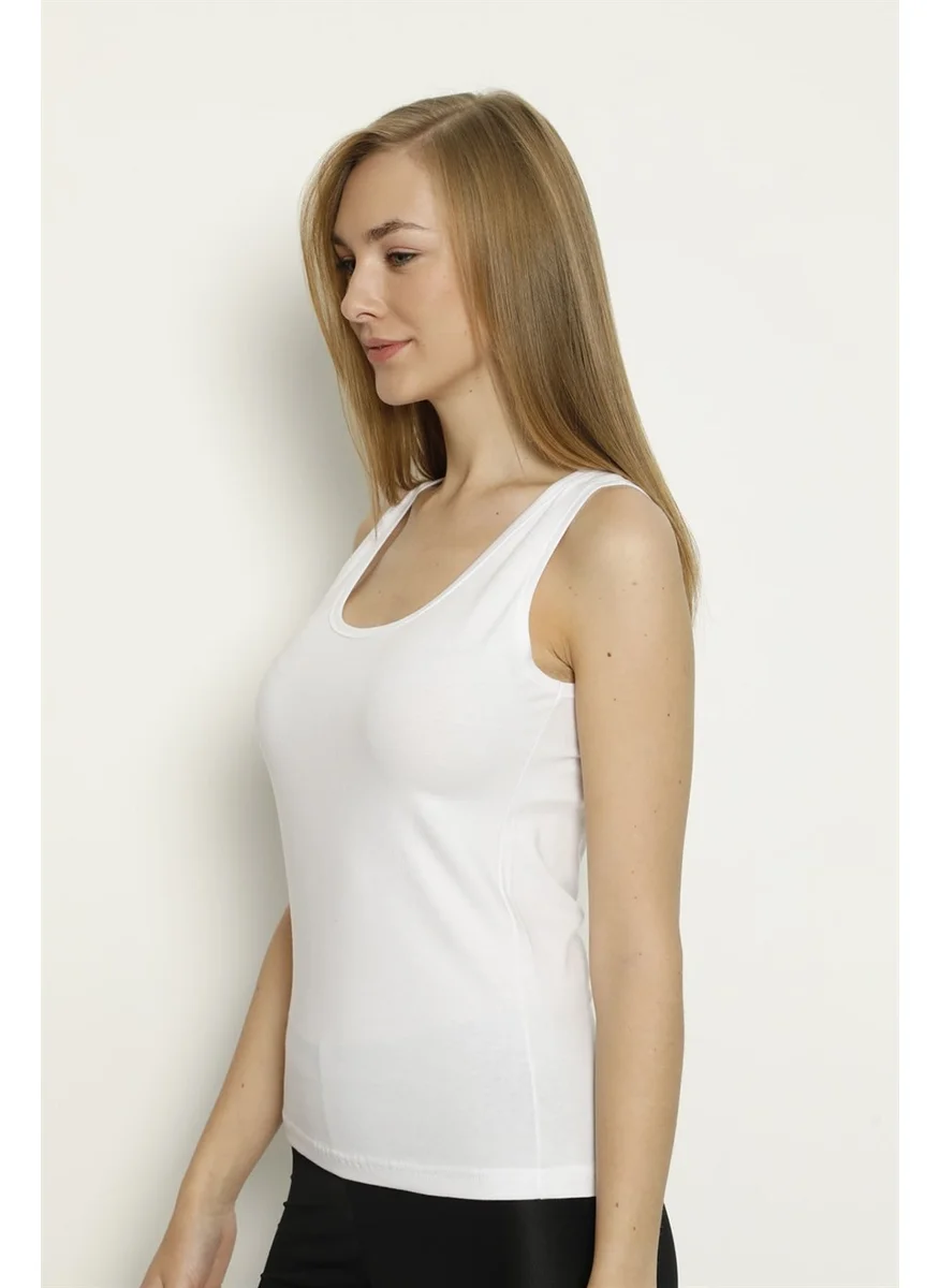ارما يلدز Women's Lycra White Thick Strappy Undershirt
