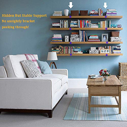 YMDparts Blind Floating Shelf Brackets 5 Inch - DIY Heavy Duty Wall Shelf Brackets, Solid Steel Matte Black Hidden Support with Hardware for Custom Wood Shelves (6 Pack) - Image 2