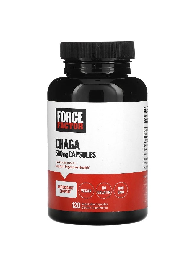 Force Factor Force Factor, Chaga, 500 mg, 120 Vegetable Capsules  - Image 1