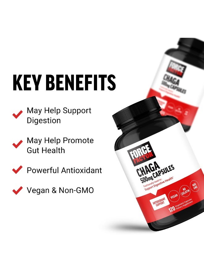 Force Factor Force Factor, Chaga, 500 mg, 120 Vegetable Capsules  - Image 3