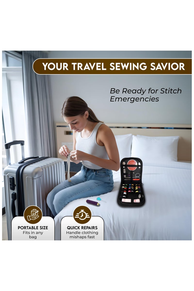 Fasola 27PCS Travel Sewing Kit, Needle and Thread Kit with Sewing Supplies and Accessories for Adults, Kids, Traveller, Beginner, Home, Emergency Including Scissors, Measure Tape, Needle Threader and More - Image 5