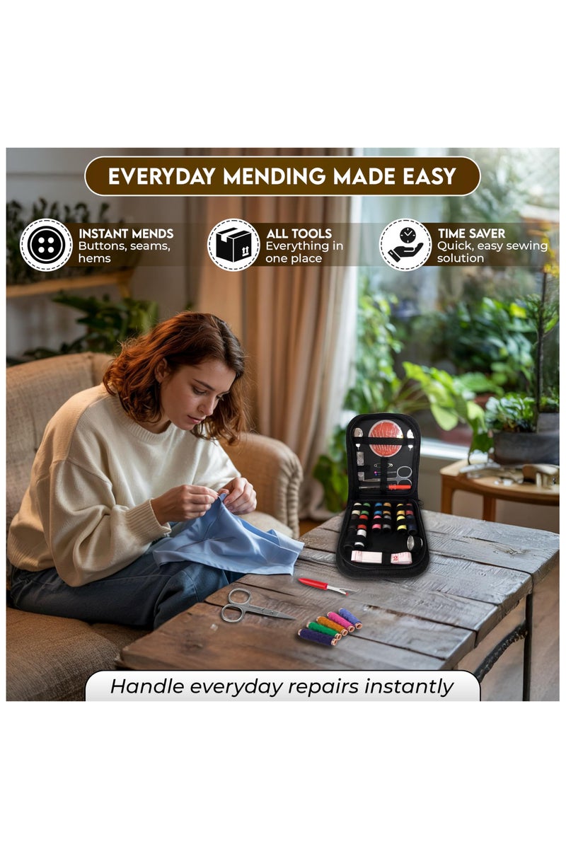 Fasola 27PCS Travel Sewing Kit, Needle and Thread Kit with Sewing Supplies and Accessories for Adults, Kids, Traveller, Beginner, Home, Emergency Including Scissors, Measure Tape, Needle Threader and More - Image 4