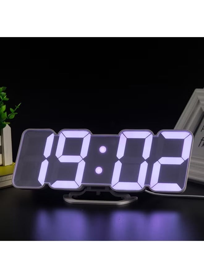 TOOARTS Multifunctional Large LED Digital Wall Clock 12H/24H Time Display With Alarm and Snooze Function Adjustable Luminance. Modern and stylish wall clock that can be used in a desk/any surface or hung on the wall - perfect for office or home spaces. There is no traditional clock ticking, allowing you to have a good night's sleep. Function: time, temperature, date, alarm clock, memory, manual brightness adjustment, automatic brightness adjustment, hanging - Image 1