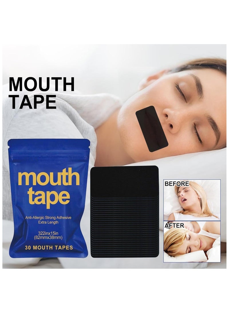 CMGTYYD CMGTYYD Sleep Tape Strips, 30 Pcs Mouth Tape for Sleeping, Anti Snoring Mouth Strips, Anti Snoring Aid for Men & Women, Reusable Hypoallergenic Premium Quality Snoring Strips Pain-Free Removal  - Image 2
