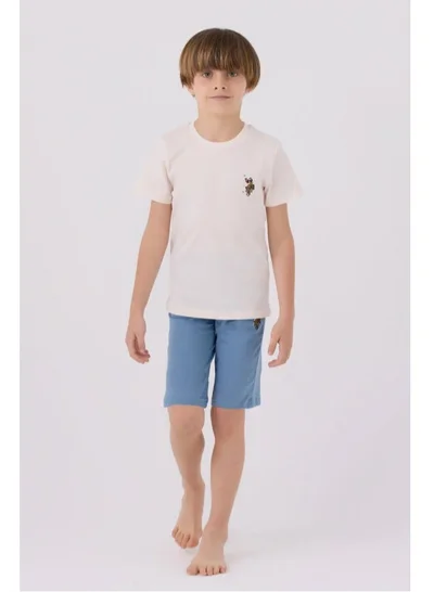 يو اس بولو اسن طقم برمودا كريمي للأولاد من يو إس بولو أسن