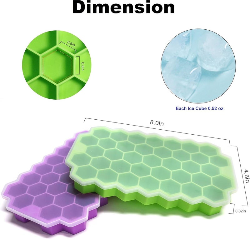 STARFLYER Ice Cube Trays for Freezer with Lid37 Grid Multicolor Silicone Ice Cube Tray with Lid for Small Ice Cube MoldsEasyRelease Reusable Ice Cube in Ice Bucket for Iced Coffee Cup 3 - Image 2