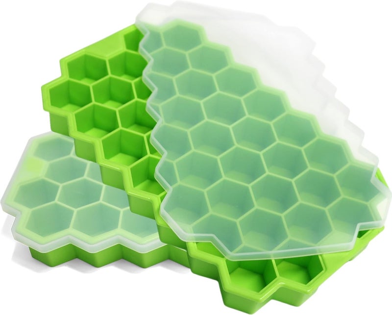 STARFLYER Ice Cube Trays for Freezer with Lid37 Grid Multicolor Silicone Ice Cube Tray with Lid for Small Ice Cube MoldsEasyRelease Reusable Ice Cube in Ice Bucket for Iced Coffee Cup 3 - Image 1