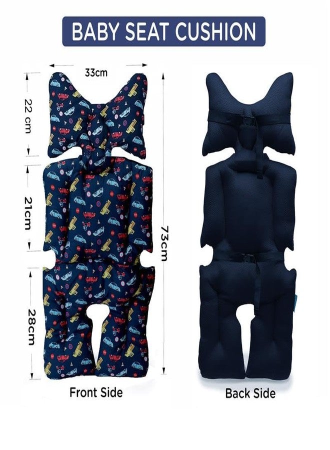 Motherly Baby Stroller Seat Cushion | Reversible and Universal Fit Pad for Strollers, High Chairs, Car Seats & Rockers | Soft, Breathable Pram Liner with Secure Straps & Safety Belt Slot - Image 4