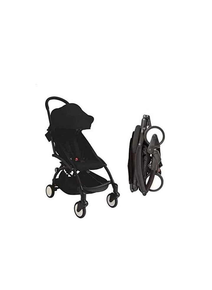 Babytime Lightweight Stroller Baby Pushchair Easy Folding with One Hand All Wheels Suspension Adjustable Hood with Accessories from Birth to 6 Years Black  - Image 1