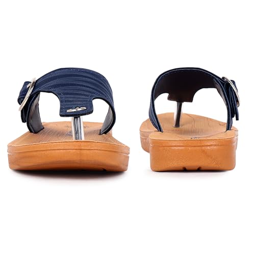 FLITE Women Slippers/Sandals/Adjustable Fashion Sandals/PU Slippers (Blue, numeric_5) - Image 5