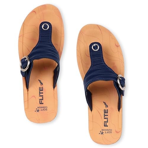 FLITE Women Slippers/Sandals/Adjustable Fashion Sandals/PU Slippers (Blue, numeric_5) - Image 3