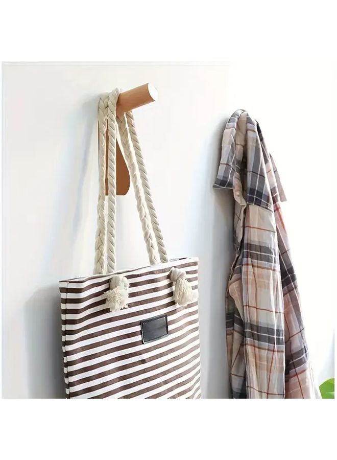 3 Pieces Scandinavian Modern Solid Wood Wall Mounted Hooks Brown Coat Hanger - Image 4