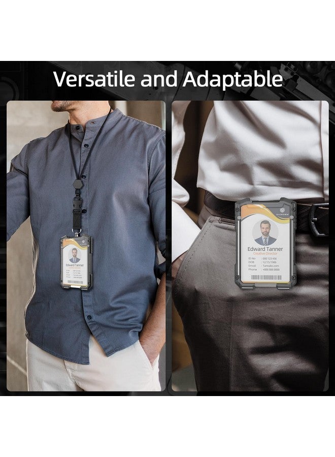 Oaridey Carbon Fiber Badge Holder with Lanyard, Heavy Duty Lanyard with Safety Breakaway Buckle for ID Card/Badge Holder - Image 5