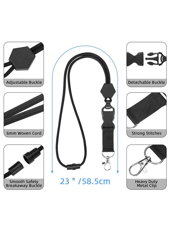 Oaridey Carbon Fiber Badge Holder with Lanyard, Heavy Duty Lanyard with Safety Breakaway Buckle for ID Card/Badge Holder - Image 2