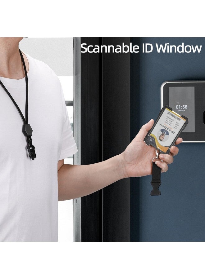 Oaridey Carbon Fiber Badge Holder with Lanyard, Heavy Duty Lanyard with Safety Breakaway Buckle for ID Card/Badge Holder - Image 3