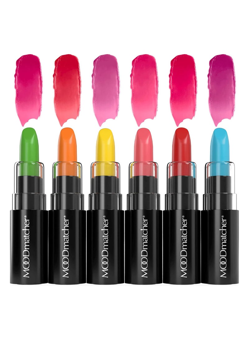 مود ماتشر أحمر شفاه من فران ويلسون مودماتشير مجموعة 6 قطع الشفاه الأصلي متغير اللون - مقاوم للقناع يدوم لمدة 12 ساعة غني بالصبار وفيتامين E لترطيب فائق والرطوبة كل منهما 34 مل - Image 1