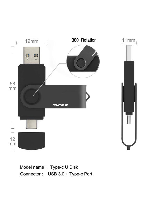 2TB USB نوع-C فلاش محرك أقراص، 2000GB USB-C 3.0 الذاكرة عصا قفز محرك أقراص 2 في 1 للهواتف الذكية أندرويد، ماك بوك، أجهزة اللوح، الكمبيوتر الشخصي - Image 5