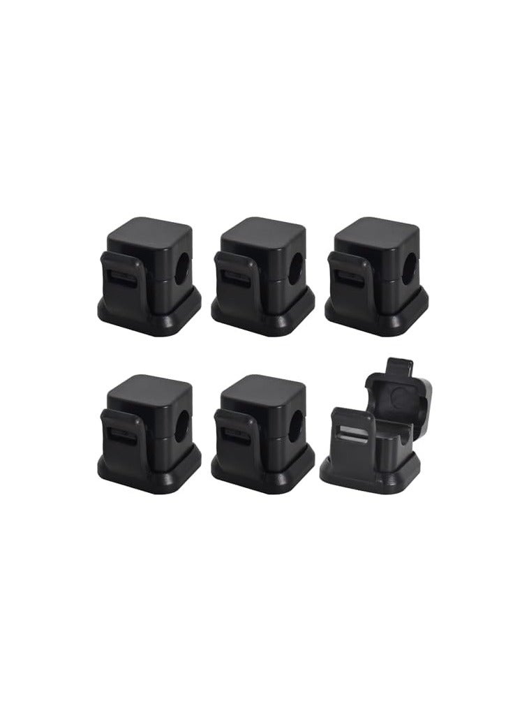 erorex 6 pcs cable clips cable holder, magnetic cable organizer, cable clamps self-adhesive, cable management holder, cable holder, for desk, bedside table, USB charging cables (Black) - Image 1