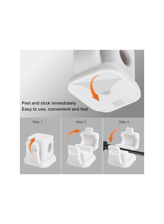 erorex 6 pcs cable clips cable holder, magnetic cable organizer, cable clamps self-adhesive, cable management holder, cable holder, for desk, bedside table, USB charging cables (Black) - Image 3