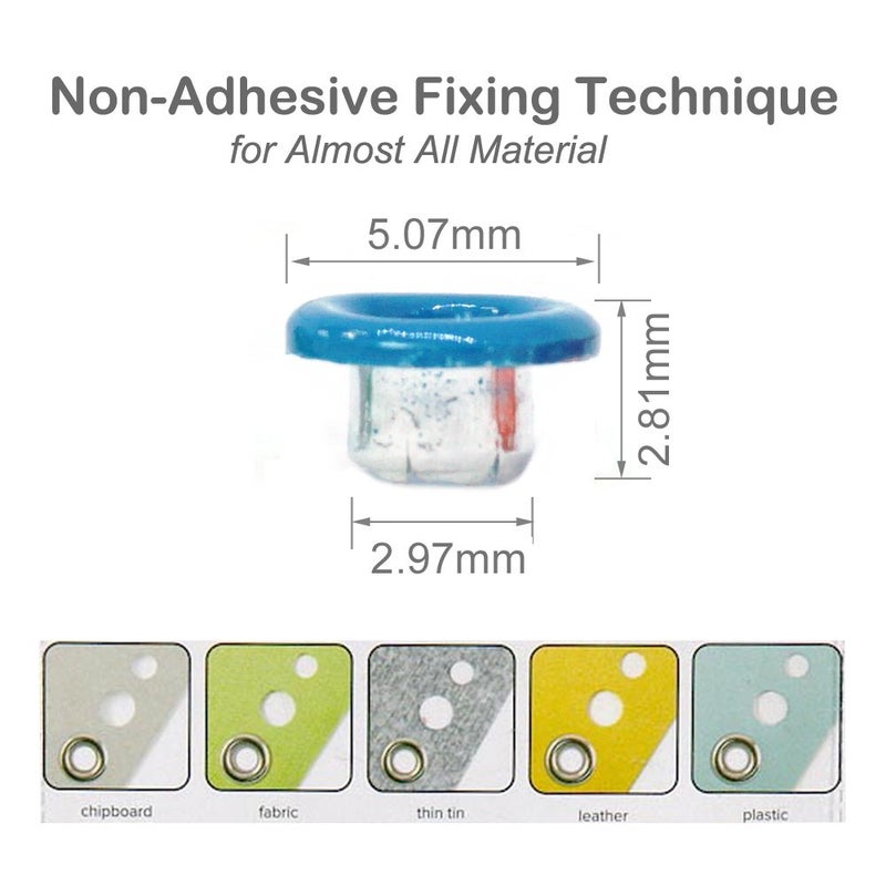 FoRapid 3mm/1/8 Aluminum Quicklet Eyelets-Scrapbooking/Birthday Wedding Greeting Holiday Card/Paper Craft/Luggage Cruise Tag/DIY Album/Clothing etc-Pre-Cut Back Slit Set with a Pen-84 PCS (Vivid) - Image 2