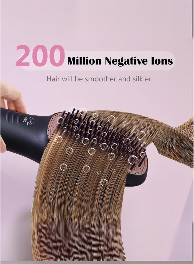 Joy 3-in-1 Professional Hair Styling Brush – Hot Air Dryer, Volumizer & Straightener, Black/Rose Gold BLACK-ROSE - Image 2