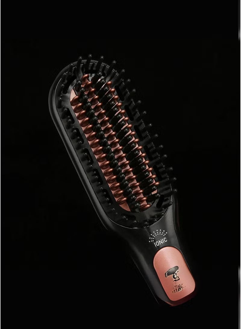 Joy 3-in-1 Professional Hair Styling Brush – Hot Air Dryer, Volumizer & Straightener, Black/Rose Gold BLACK-ROSE - Image 4