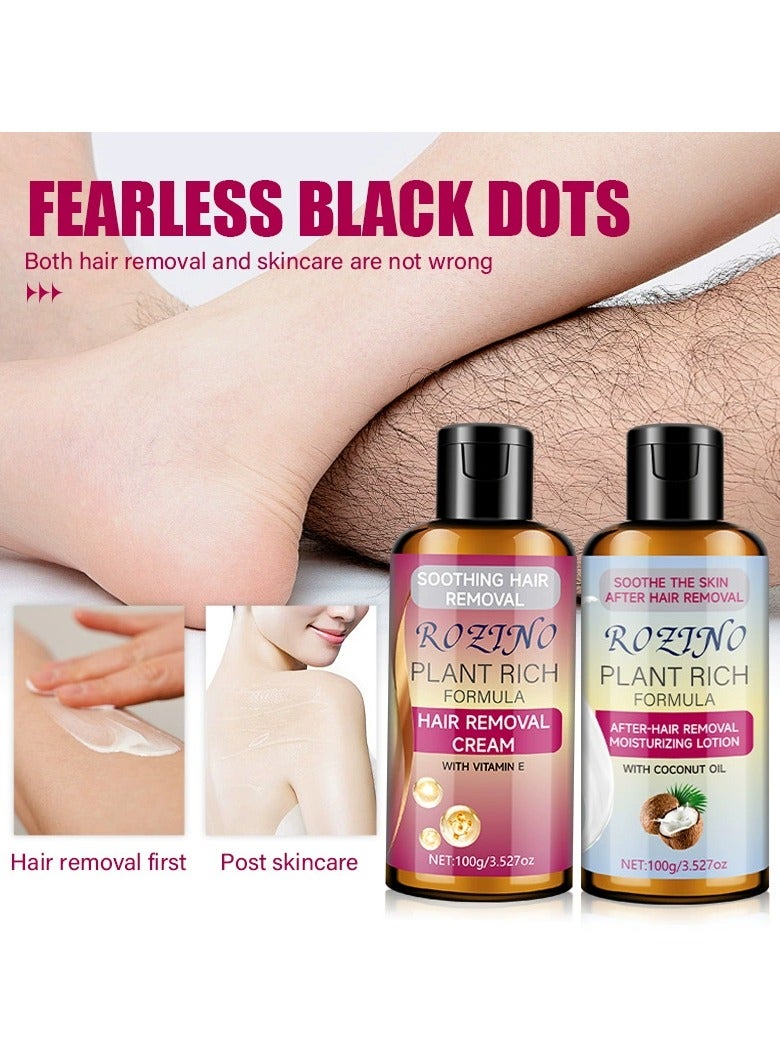 Rozino 2 PCS Women'S Hair Removal Cream, Mild Fragrance, Non-Irritating, Moisturizing Hair Removal Cream for Underarms And Limbs, Quick Hair Removal in Autumn And Winter - Image 4