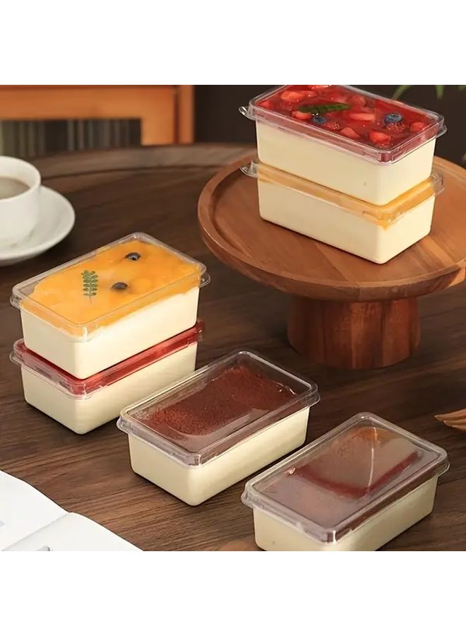 25 Pcs Transparent Layered Soy Milk Boxes Durable PET Disposable Baking Dessert Containers With Flip Top Lids Perfect For Tiramisu And Mousse Cake Takeout Dessert Display - Image 2