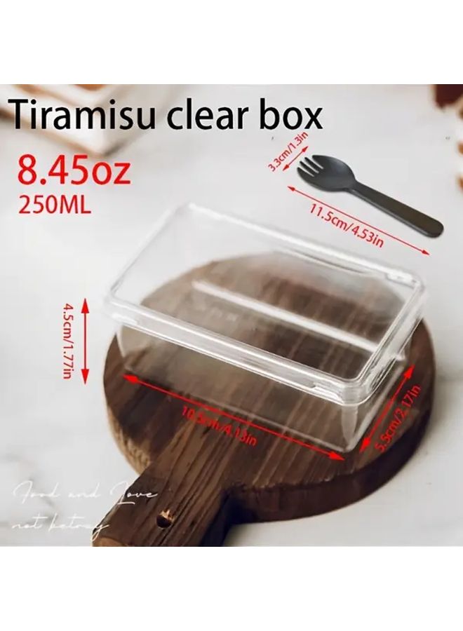 25 Pcs Transparent Layered Soy Milk Boxes Durable PET Disposable Baking Dessert Containers With Flip Top Lids Perfect For Tiramisu And Mousse Cake Takeout Dessert Display - Image 3