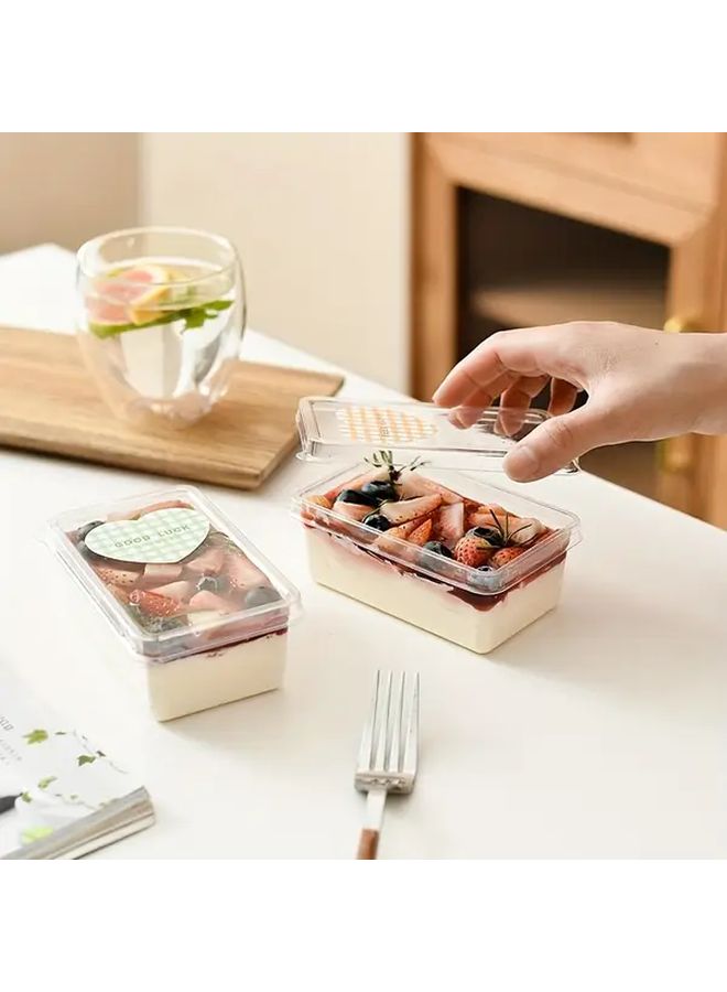 25 Pcs Transparent Layered Soy Milk Boxes Durable PET Disposable Baking Dessert Containers With Flip Top Lids Perfect For Tiramisu And Mousse Cake Takeout Dessert Display - Image 5