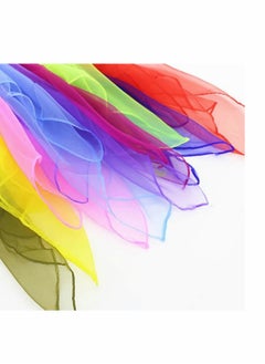 KASTWAVE Gradient Color Square Scarves Juggling Scarves Silk Dance Scarves Performance Props Dancing Scarves for Music and Movement, Fun Juggling Scarves for Kids, Toddlers Scarves Dance Props, 12PCS  - Image 4