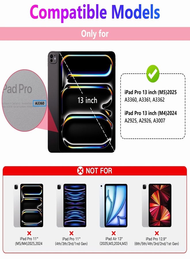 FUWANG Touch Keyboard Case for iPad Pro 13 inch (M4, 2024), 360° Rotate for iPad Pro 13 inch Case with Keyboard, 7 Colors Backlit with Multi-Touch Trackpad Keyboard Case for ipad pro 13 (Rose Gold) - Image 2