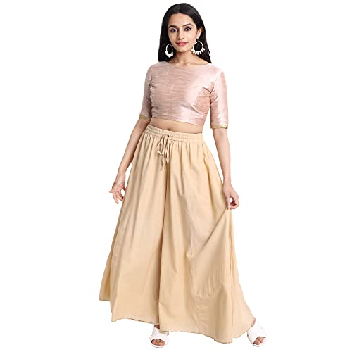JISB Women's Raw Silk Elbow Length Sleeves Readymade Saree Blouse (46, Light Pink) - Image 4