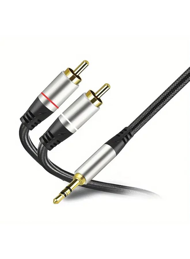 3 5mm to RCA Cable 2m Hi Fi Audio Adapter Y Splitter Aux Connector for TV Speaker - Image 1