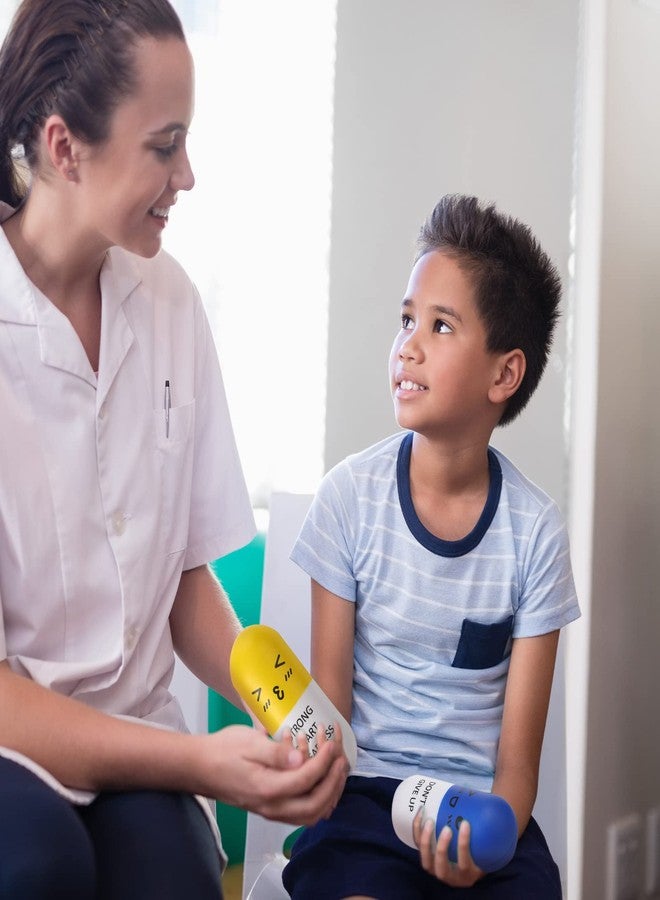 Woanger كرة ضغط على شكل حبة فيتامين ووانجر - كرة ضغط فوم تحفيزية للبالغين بوجه مبتسم - إمدادات حفلات كرتونية لطيفة لمستلزمات طبية وهدايا العودة إلى المدرسة (24 قطعة) - Image 4