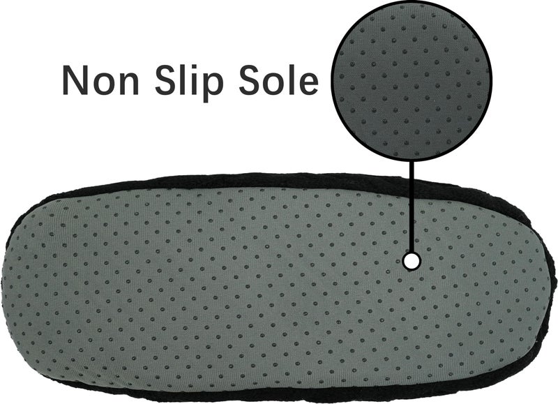BenSorts Slipper Socks for Women Thick House Boot Sock with Grippers with Anti-Skid Bottom Soles Black Size 8.5 9.5 10.5 - Image 4