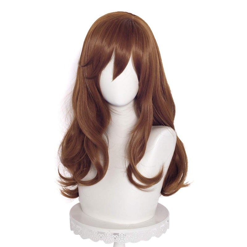 Aicos Aicos Anime Long Curly Brown Cosplay Wigs for Women Deep Wave Curly Wig for Daily Costume Cosplay Free Cap 
