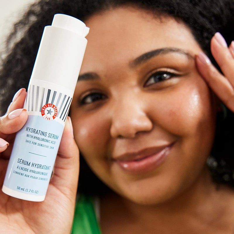 First Aid Beauty - Hydrating Serum with Hyaluronic Acid, Provides 24 Hours of Hydration, Lightweight Formula with Squalane & Colloidal Oatmeal, Safe for Sensitive Skin, 1.7 oz - Image 2