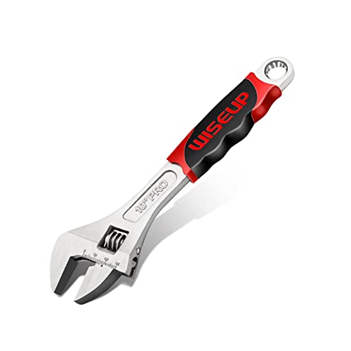 WISEUP Professional Adjustable Wrench 10 Inch Cr-V Forged Industrial Grade Hand Tools Wrench Set With Anti-Slip Grip Small Adjustable Wrench - Image 1