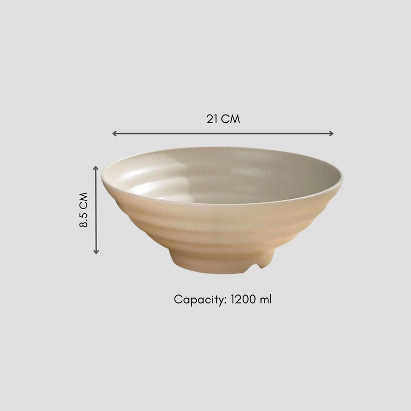 Clovis Bowls for Kitchen Wheat Straw Bowl Unbreakable Lightweight Bowls Set Microwave and Dishwasher Safe Reusable Bouwl for Serving SoupRamenSalad Beige 21 x 85 CM Pack of 2 - Image 2