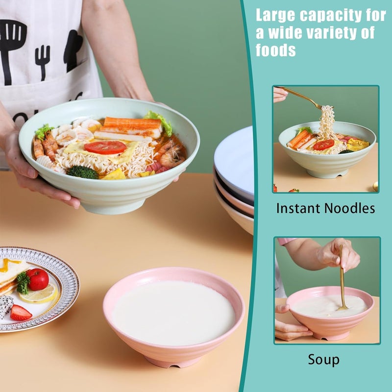 Clovis Bowls for Kitchen Wheat Straw Bowl Unbreakable Lightweight Bowls Set Microwave and Dishwasher Safe Reusable Bouwl for Serving SoupRamenSalad Beige 21 x 85 CM Pack of 2 - Image 5