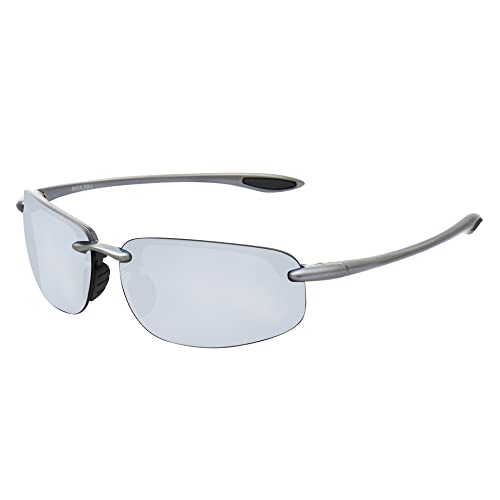 JULI Eyewear JULI Nylon Polarized Sunglasses for Men Women Driving Fishing Baseball Driving 8001 (Nylon Polarized Shiny Grey/Silver) - Image 1