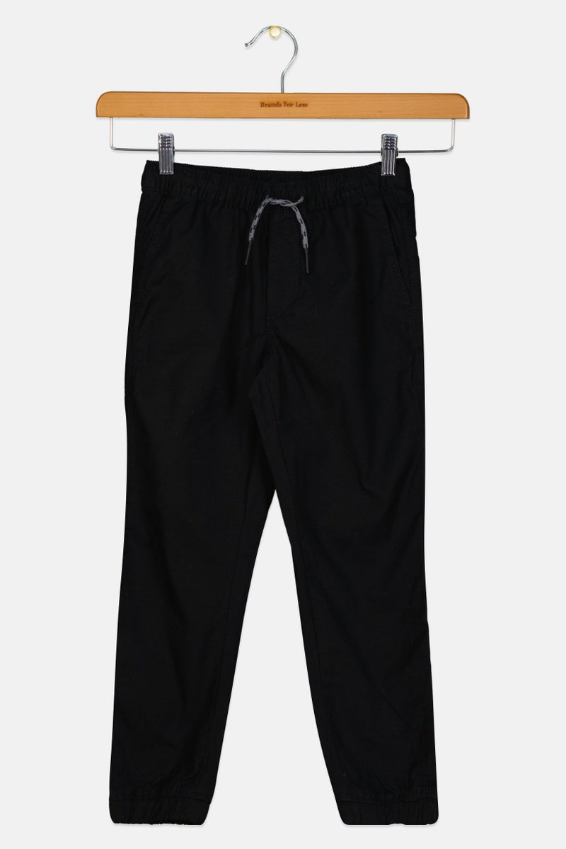 GAP Kids Boy Plain Drawstring Jogger Pants, Black  - Image 1