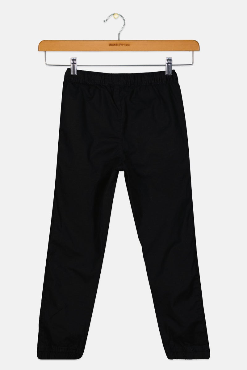GAP Kids Boy Plain Drawstring Jogger Pants, Black  - Image 2