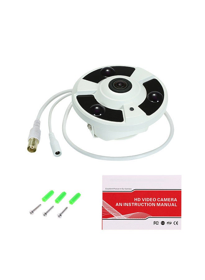 5MP( 1080P / 1440P / 1520P ) AHD CVI TVI CVBS IR CCTV Camera 1.7mm Fisheye 180° Panoramic VR Cam Support IR-CUT Night Vision 3pcs Array IR Leds Home Security Surveillance NTSC System