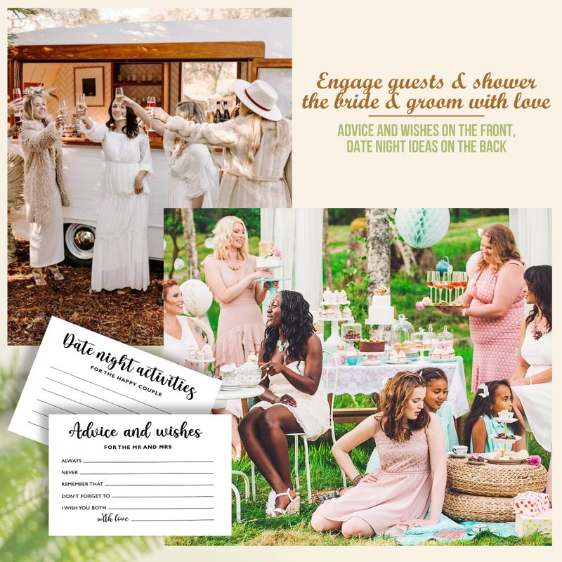 STOFINITY Advice And Wishes For The Mr And Mrs - Wedding Advice Cards For Bridal Shower Decorations, Hilarious Bridal Shower Games, Advice For The Groom And Bride Box, Wedding Games For Reception - Image 4